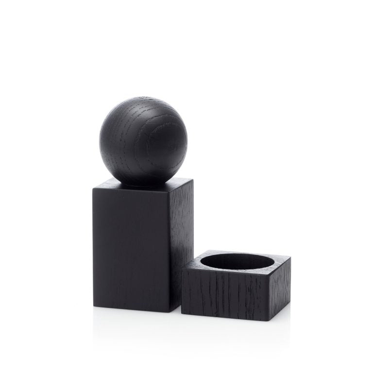 Salt & Pepper Sæt - Sort Farvet Eg - H12,5 cm - TWIST - Applicata